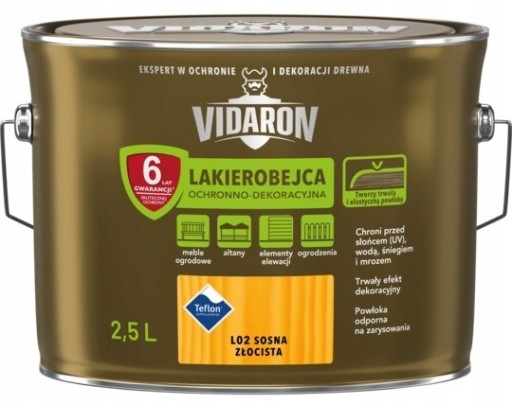 VIDARON Лак морилка золотистая сосна L02 2,5л