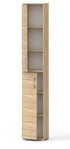 Запираемый офисный шкаф GDPR ML-P-2D-R Книжный шкаф из дуба Сонома 215x30x32