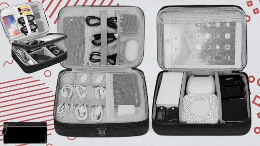ORGANIZER ETUI TORBA PODRÓŻNA POKROWIEC NA KABLE ŁADOWARKI 5 RZEPÓW GRATIS