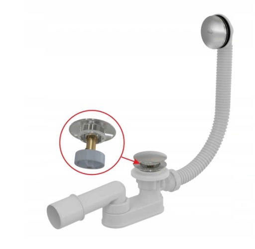Сифон для ванны ALCAPLAST CLIK-CLAK низкий A507CKM