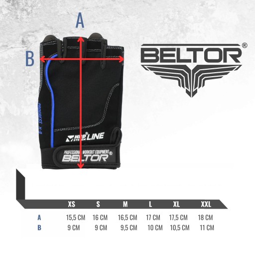 КОЖАНЫЕ ТРЕНИРОВОЧНЫЕ ПЕРЧАТКИ BELTOR ЧЕРНЫЕ И СИНИЕ XL