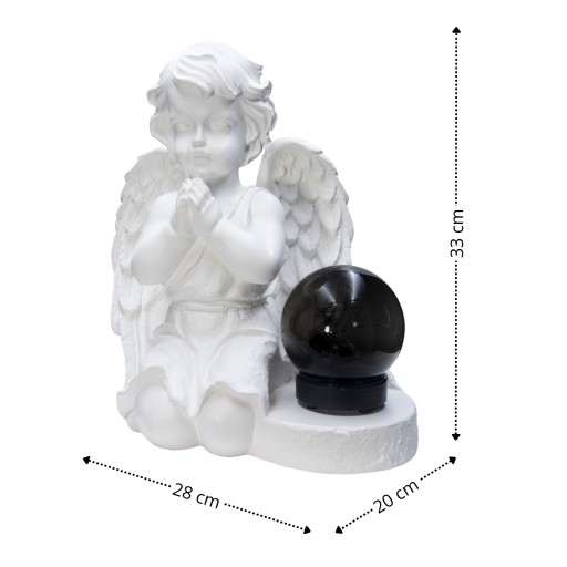 DUŻY ZNICZ GIPSOWA FIGURKA NAGROBNA LAMPA SOLARNA LED