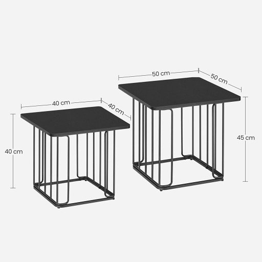 НАБОР ИЗ 2-Х ПРОМЫШЛЕННЫХ СТОЛОВ LOFT, ЧЕРНЫЙ МЕТАЛЛ