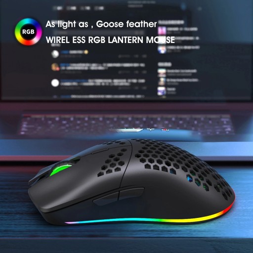 Беспроводная игровая мышь HXSJ T66 RGB 2,4G с RGB-подсветкой и зарядкой