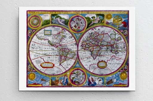 Старая карта мира - Новая и точная карта мира - Скорость - 1651 - 91x61