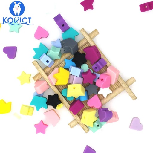 Kovict 30/50 шт. силиконовые бусины мини-корона в виде звезды и сердца для изготовления ювелирных изделий