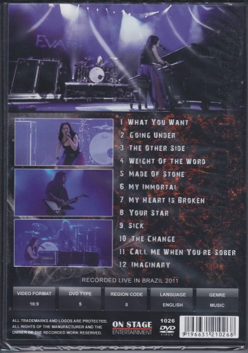 DVD EVANESCENCE - Вес мира