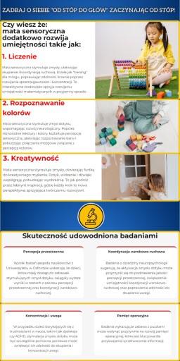 Коврик ортопедический, сенсорная модульная дорожка для массажа стоп, 12 элементов.