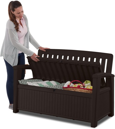 BOX Большая садовая СКАМЬЯ для балкона Keter PATIO SEAT Вместимость 227л