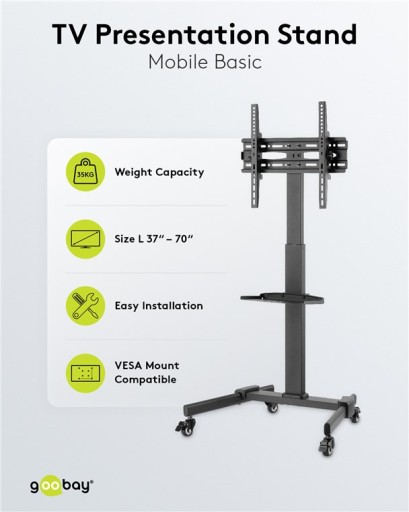 Goobay BASIC CART L Подставка под телевизор 37–70 дюймов, 35 кг
