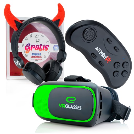 OKULARY GOOGLE VR 3D 360 STOPNI+PILOT BLUETOOT