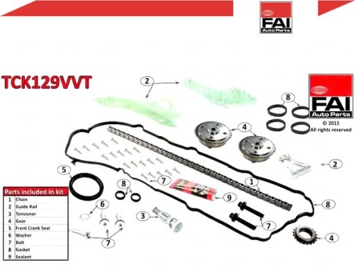 Комплект цепи ГРМ FAI AutoParts TCK129VVT 0