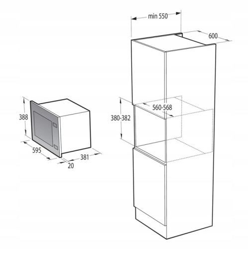 Комплект GORENJE BO6725E02BG + BM251SG2BG + GTW641KB