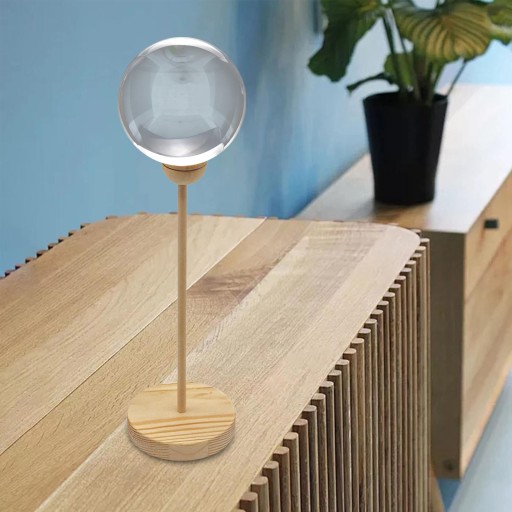 Stojak z kryształowej kuli Drewniany uchwyt na kulę Geode 21,5 cm H