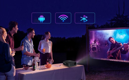 FULL HD 1080P Projektor WiFi Rzutnik Android FLZEN