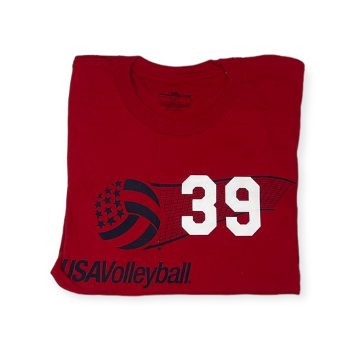 Мужская красная футболка Adidas USA Volleyball 39 L