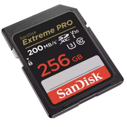 Карта памяти Sandisk SDXC EXTREME PRO256 ГБ, 200 МБ