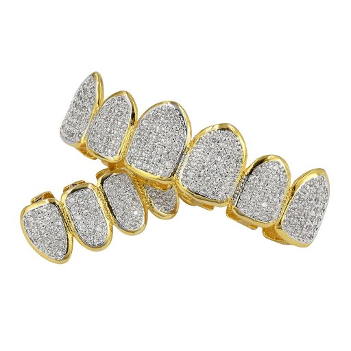 Bling 3A Zirconia CZ ed Mesh Mouth, , как