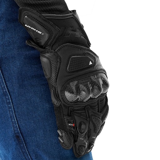Кожаные мотоциклетные перчатки SHIMA XRS-3 BLACK, спортивные, черные, БЕСПЛАТНЫЕ ПОДАРКИ