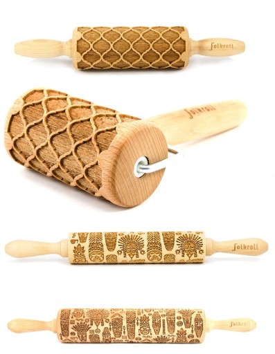 LIS JESIEŃ drewniany wałek do ciasta rolling pin wooden FOREST FOX big 43