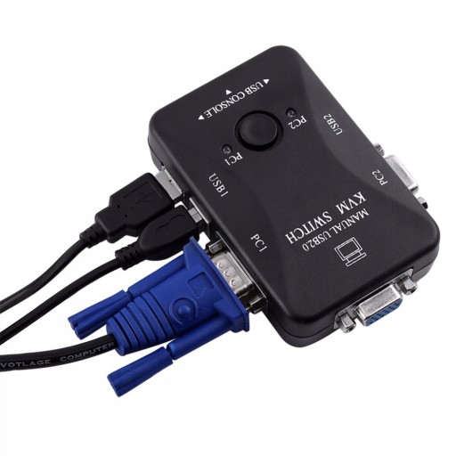 2 портаUSB KVM-переключатель Кабели VGA компьютер DOSG