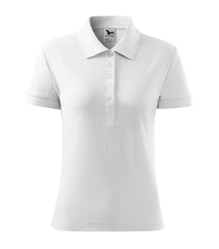 KOSZULKA POLO DAMSKA BAWEŁNIANA MALFINI COTTON HEAVY 216 220G BIAŁA S