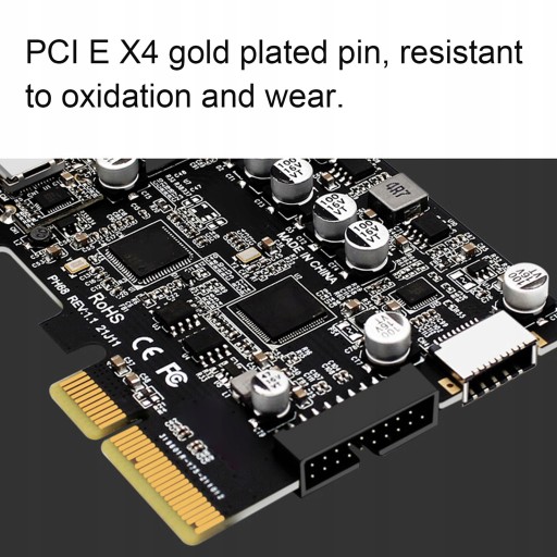 Карта адаптера PCIe 1X к USB A C 3.1 Gen2 10 Гбит/с