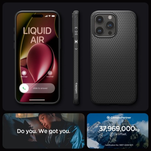 Чехол для iPhone 15 Pro Spigen Liquid Air, матовый чёрный
