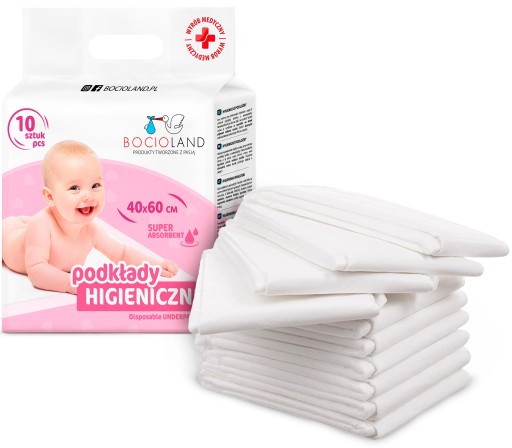 10x ПОДЛОЖКА HYGIENE Подушечка для пеленания, впитывающая, 40x60 см