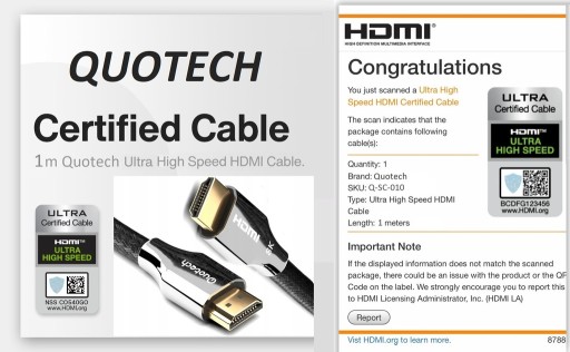 Кабель HDMI 2.1 Ultra High Speed ​​8K PREMIUM 1м