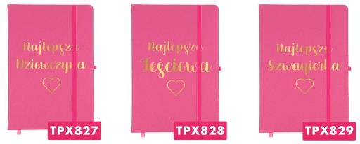 NOTES Różowy A5 GOLD Złocenie DLA KOSMETYCZKI Wz