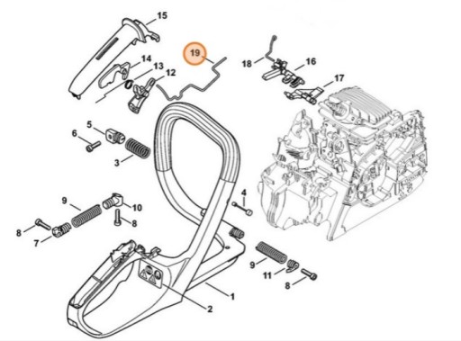ГЛАВНЫЙ ТРОС УПРАВЛЕНИЯ ДРОССЕЛЬНОЙ ЗАСЛОНКОЙ ДЛЯ STIHL MS171 211 11391821500