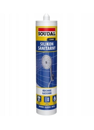 Soudal Санитарный силикон черный 280мл КОРОБКА 15 шт.