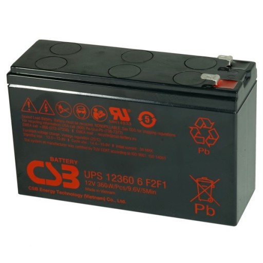 Батарея CSB ИБП 123606F1F2 12 В 6,4 Ач ИБП СИГНАЛИЗАЦИЯ
