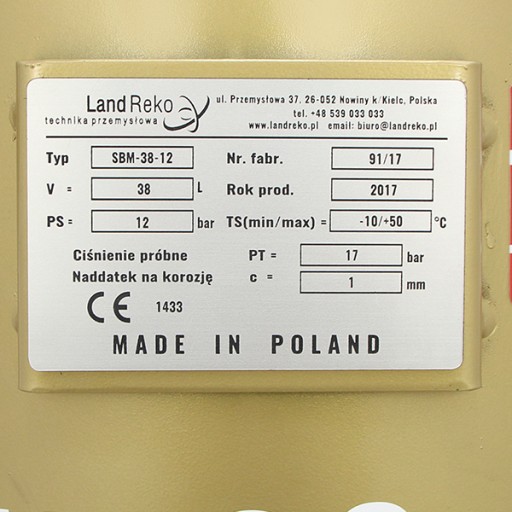 POLSKA PIASKARKA CIŚNIENIOWA MOBILNA 12 BAR 38 L