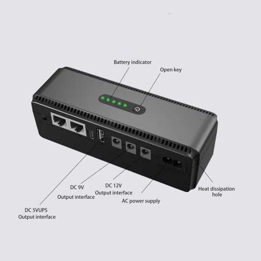МИНИ-ИБП МОЩНОСТЬ АККУМУЛЯТОРА 8800 МАЧ С ГИГАБИТНЫМ POE 100-240 В