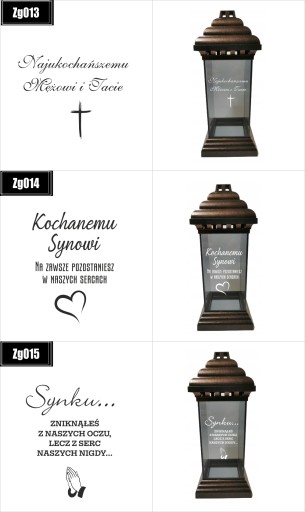 ZNICZ LAMPION z GRAWEREM dla Kochanej Żony