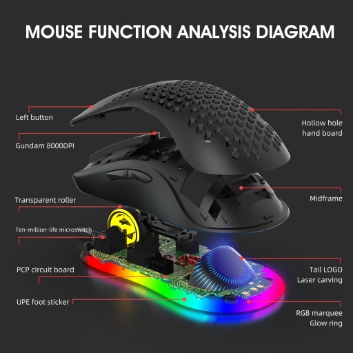 Мышь hxsjx600, геймерская, проводная, компьютерная мышь, RGB, dpi, 800/1600/2400/3200/48