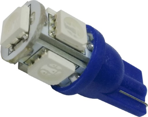 Led niebieski T10 W5W 5 x 5050 SMD