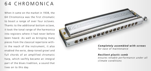 Harmonijka Chromonica 280/ 64 stroiki 4 oktawy/C3-D7 klucz C Hohner