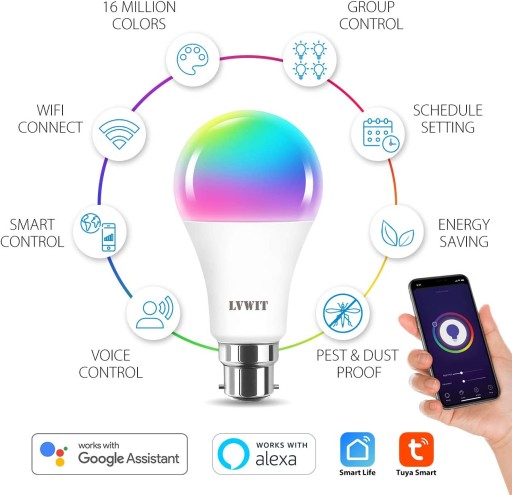 LVWIT SMART ИНТЕЛЛЕКТУАЛЬНАЯ ЛАМПОЧКА С РЕГУЛИРОВКОЙ РЕГУЛИРОВКИ, 12 Вт