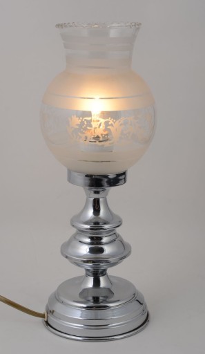 Wspaniała lampka srebrna klosz Hiszp. 60-450