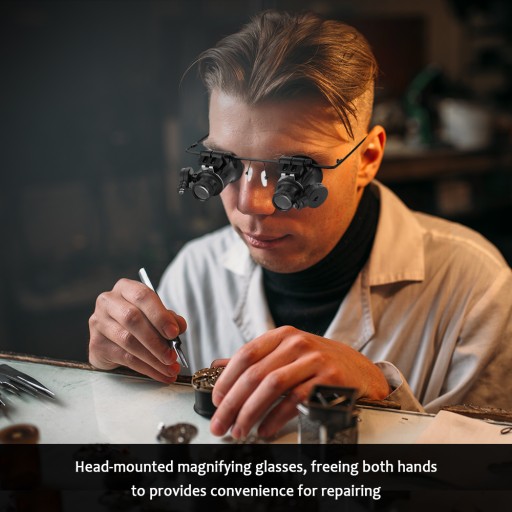 20X Magnifying Glasses Head Loupe with LED Light