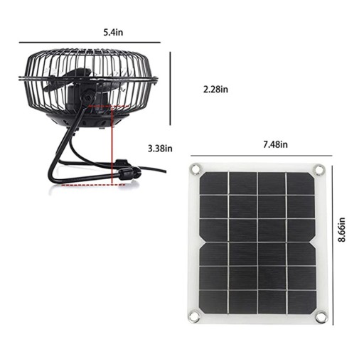 PANEL SŁONECZNY USB 6V 5W Z WENTYLATOREM