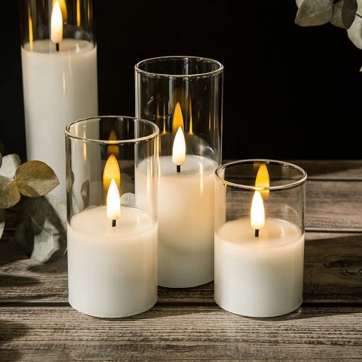 3X ŚWIECZKA LED EFEKT PŁOMIENIA WIECZNA ŚWIECA WKŁAD EKO ZESTAW 212122