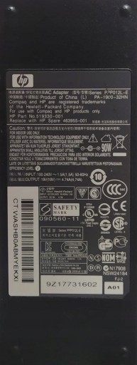 Oryg. zasilacz HP 19V 4.74A 90W, 7.4*5.0 1.7m, LED