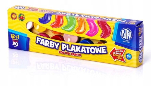 Astra Farby Plakatowe W Zestawie 20 ml 12 szt + 1