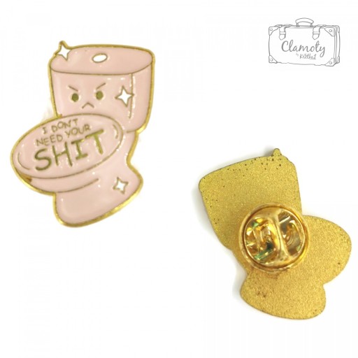 PRZYPINKA TOALETA KIBELEK RÓŻOWA BUTON METAL PIN