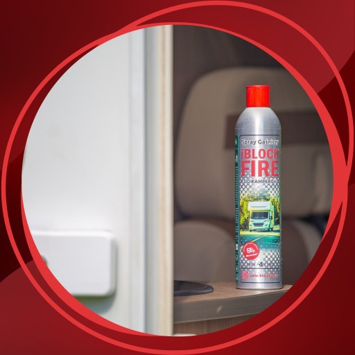 GAŚNICA PIANOWA ABCF+E 100%BIO 0,6L. iBlockFIRE SPRAY GAŚNICZY DO KAMPERÓW