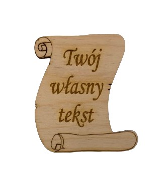 Plakietka zwój z dowolnym tekstem twój napis komunia chrzest podziękowanie